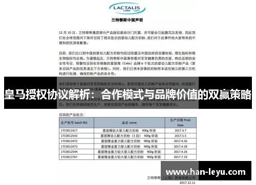 皇马授权协议解析：合作模式与品牌价值的双赢策略